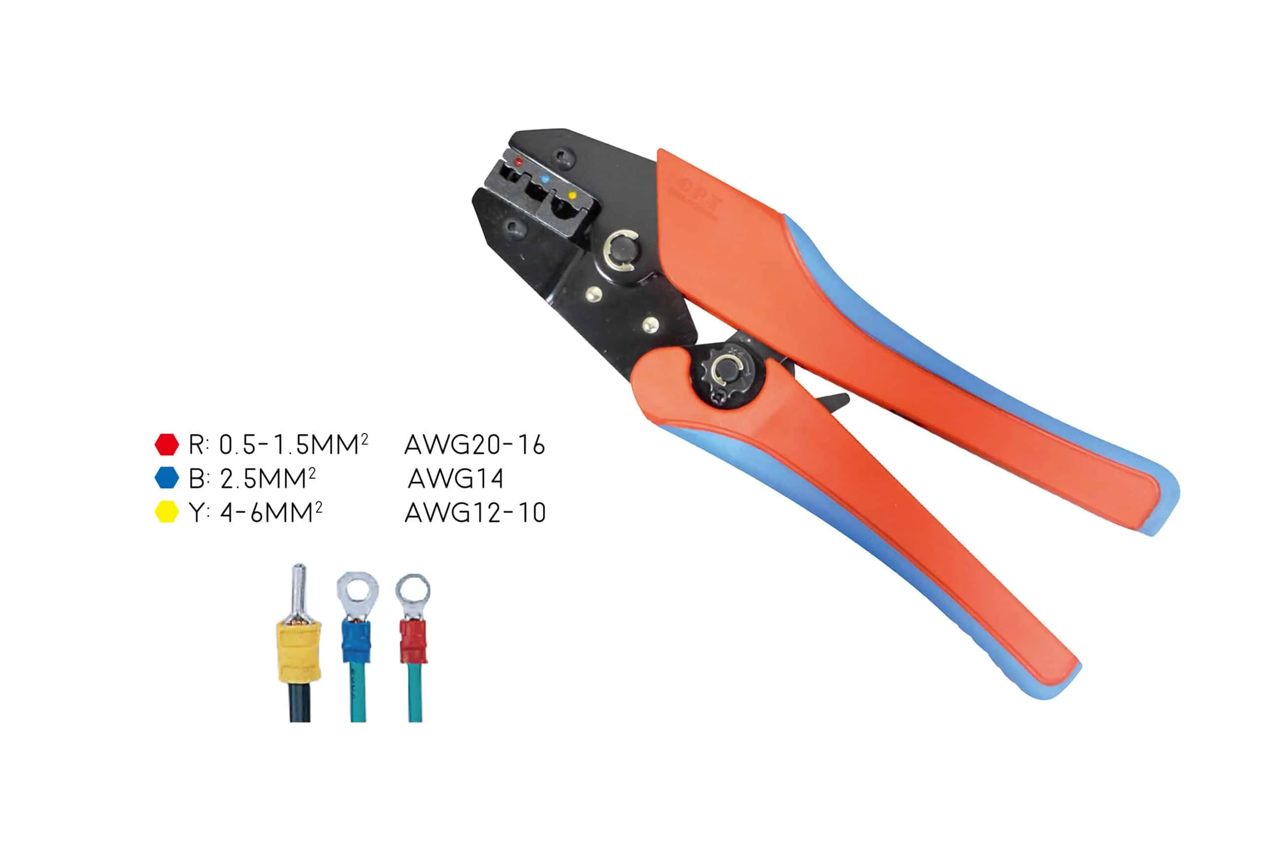 Crimping Tool Insulated Lugs 0.5-6mm2 Ratchet Handle LYG-03C OPT