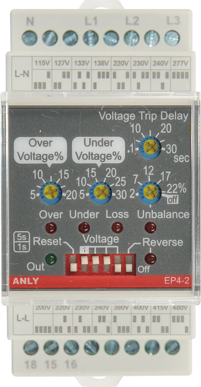 Under and Over Voltage Relay Multi Function Model: EP4-21 Anly