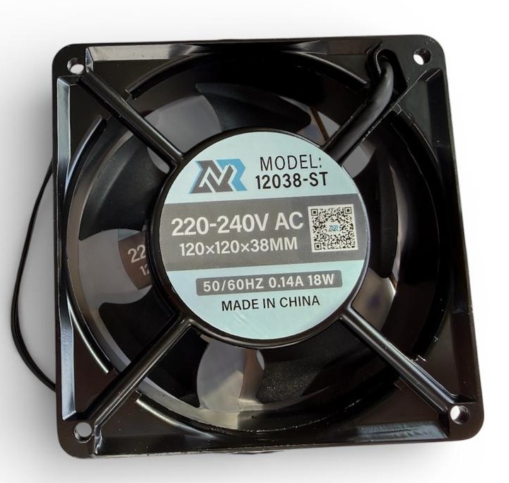 Axial Cooling Fan 120x120x38mm 110-120V AC High Speed 60Hz Current 0.25A Industrial Metal Fan for Cooling Appliances, Cabinets, Electronics
